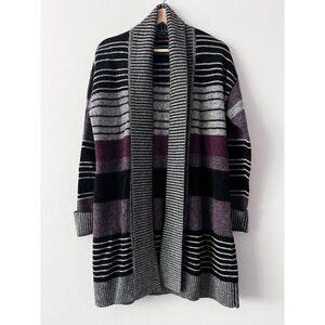 Pendleton Vista Avenue Wool Alpaca Long Open Front Cardigan Striped size medium